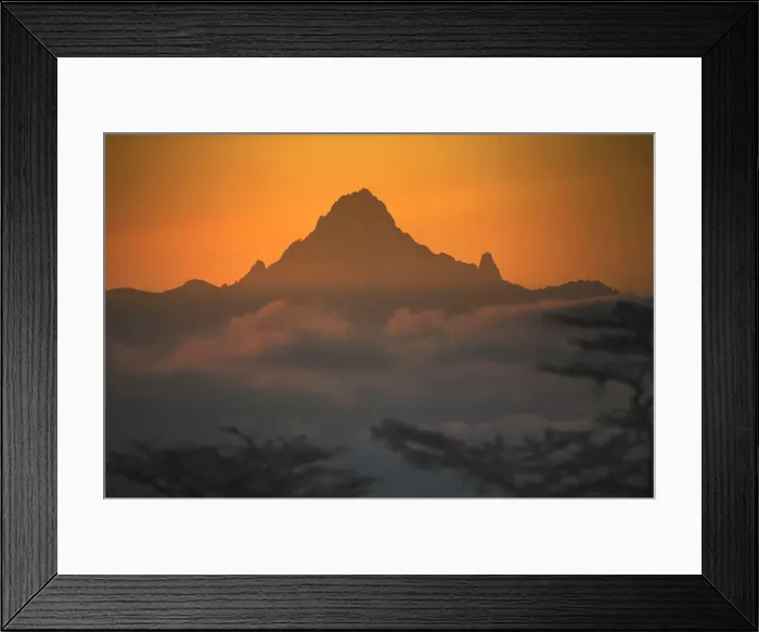 Framed Print : Mount Kenya at sunrise. Kenya