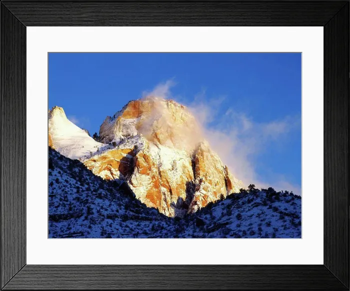 Framed Print : Sunrise on the Sentinel following a winter storm, Zion National Park, Utah Framed Print : Sunrise on the Sentinel following a winter storm, Zion National Park, Utah