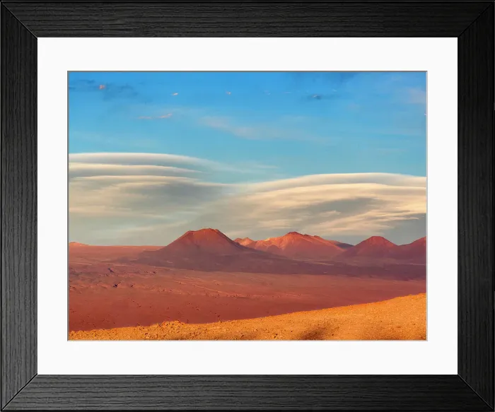 Framed Print : Lenticular cloud formation over the Valley of the Moon in Chile Framed Print : Lenticular cloud formation over the Valley of the Moon in Chile