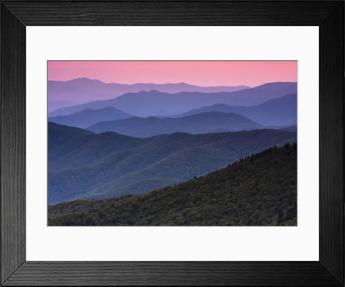 Framed Print : The Great Smoky Mountains in Tennessee at dusk Framed Print : The Great Smoky Mountains in Tennessee at dusk