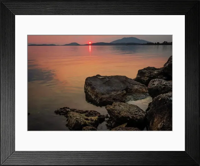 Framed Print : Sunset over the Mediterranean sea at Igoumenitsa, Greece Framed Print : Sunset over the Mediterranean sea at Igoumenitsa, Greece