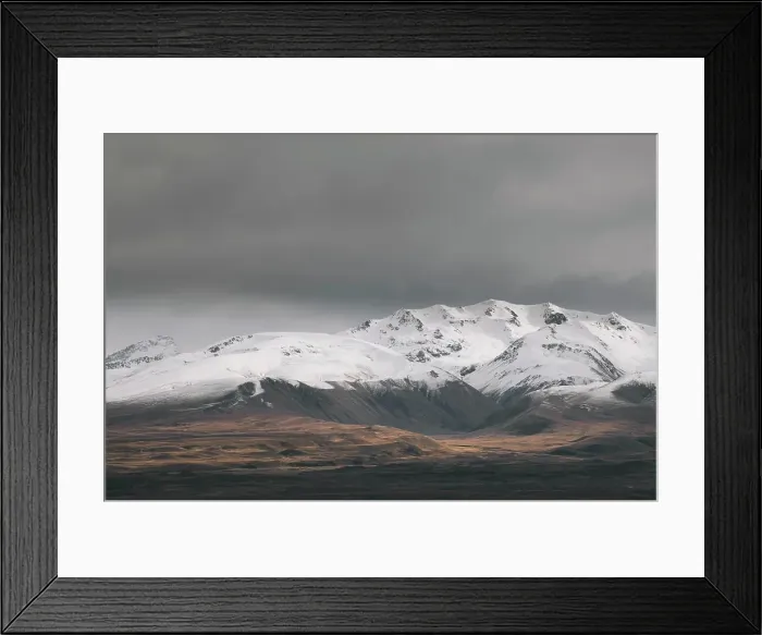 Framed Print : Rugged alpine mountains with snow capped peak South Island New Zealand