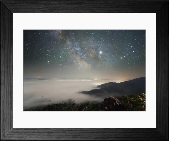 Framed Print : Night time long exposure landscape photography.the milky way Framed Print : Night time long exposure landscape photography.the milky way