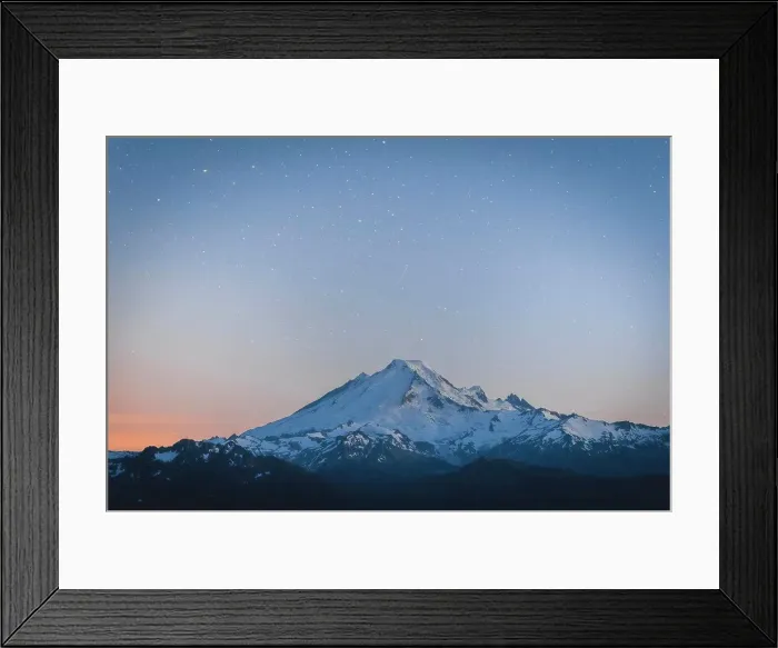 Framed Print : Blue hour over mt. Baker in North Cascades Framed Print : Blue hour over mt. Baker in North Cascades