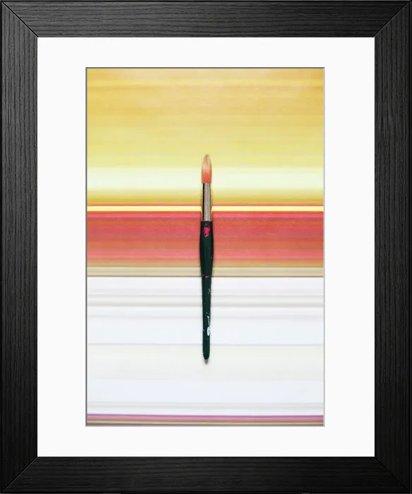 Framed Print : Black brush on a striped surface Framed Print : Black brush on a striped surface