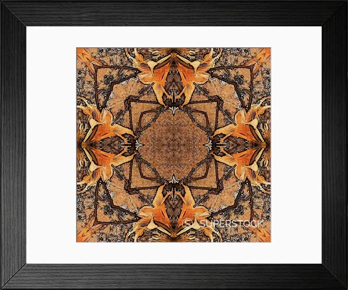 Framed Print : art nouveau colorful ornamental vintage pattern in brown Framed Print : art nouveau colorful ornamental vintage pattern in brown