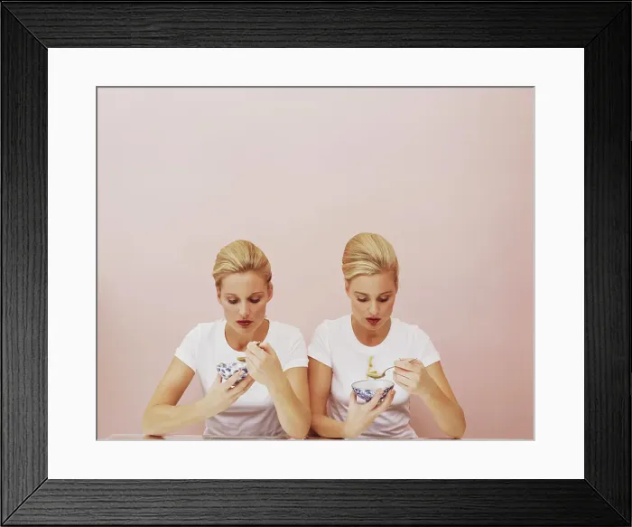 Framed Print : Two women eating soup Framed Print : Two women eating soup