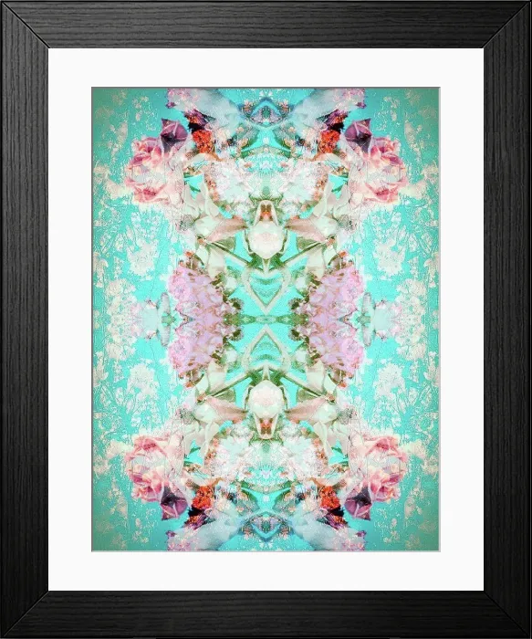 Framed Print : photographic flowers ornament
