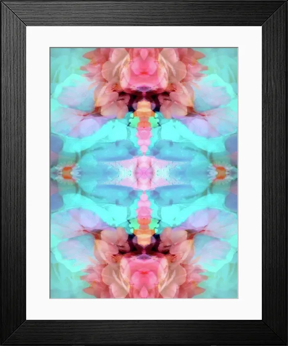 Framed Print : photographic flowers mandala
