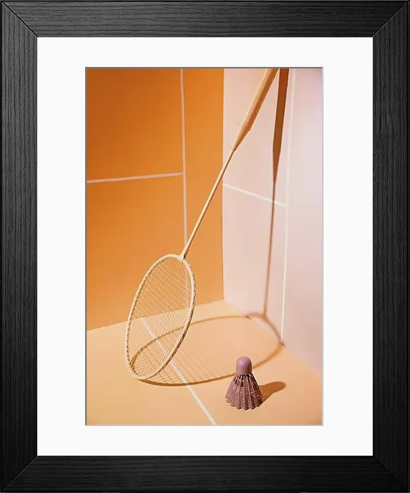 Framed Print : Badminton racket shuttlecock Framed Print : Badminton racket shuttlecock