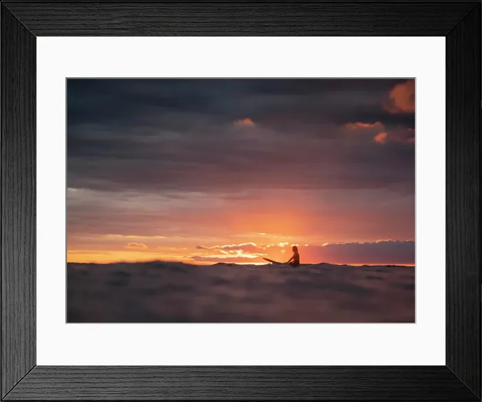Framed Print : Surfing the sunrise in Costa Rica