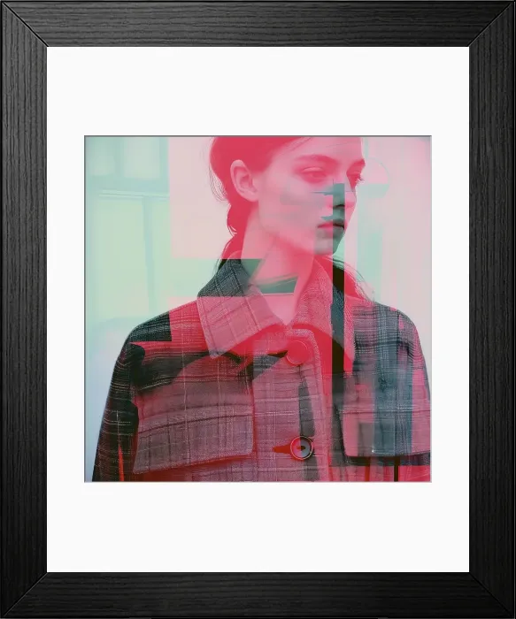Framed Print : Create a trendy and chic portrait with glitch art inspired aesthetics Framed Print : Create a trendy and chic portrait with glitch art inspired aesthetics