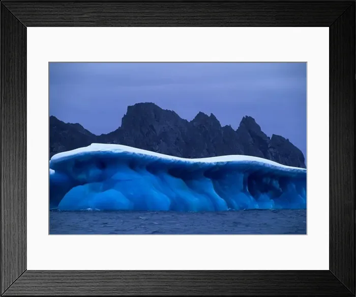 Framed Print : ANTARCTICA, NEAR ELEPHANT ISLAND, MARBLED BLUE ICEBERG Framed Print : ANTARCTICA, NEAR ELEPHANT ISLAND, MARBLED BLUE ICEBERG
