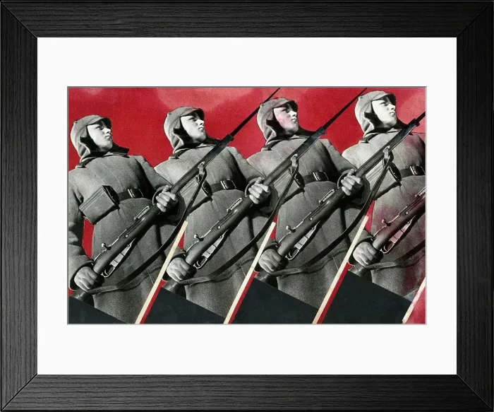 Framed Print : Red Army Men, Stepanova, Varvara Fyodorovna (1894-1958)