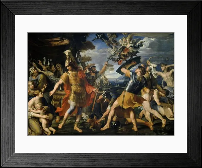 Framed Print : Aeneas and his Companions fight against the Harpies François Perrier (1590-1650 French) Oil on canvas Musee du Louvre
