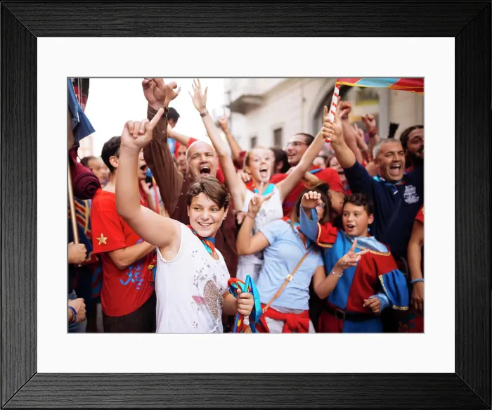 Framed Print : Joyful crowd celebrating a victory on the streets Framed Print : Joyful crowd celebrating a victory on the streets