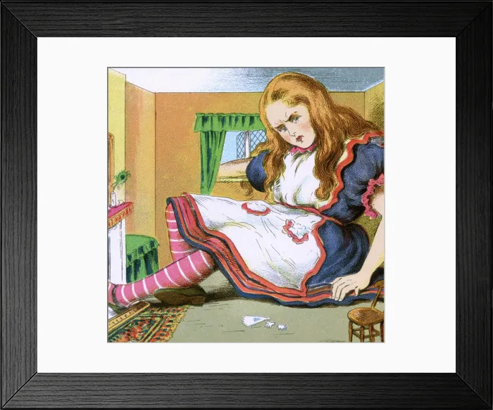 Framed Print : Alice in Wonderland, Alice in the White Rabbit's house. Date: early 20th century Framed Print : Alice in Wonderland, Alice in the White Rabbit's house. Date: early 20th century