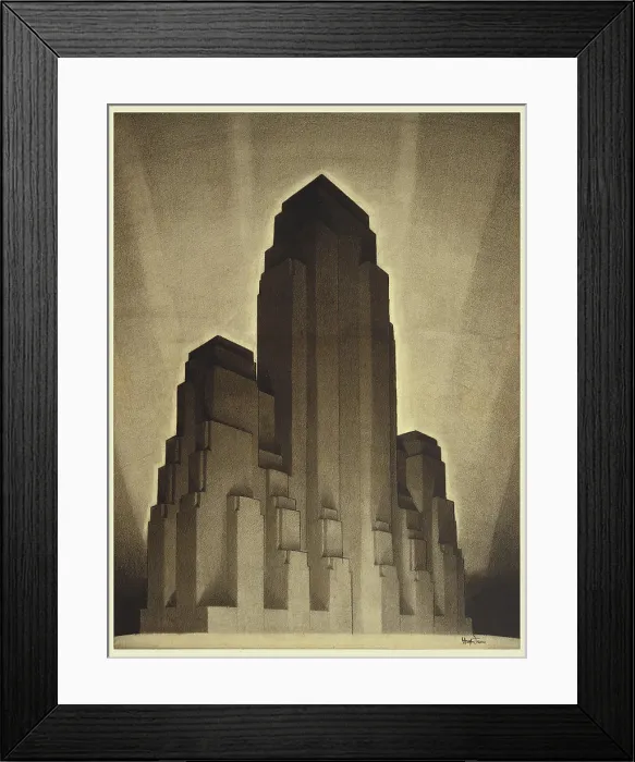 Framed Print : Study for Maximum Mass Permitted by the 1916 New York Zoning Law Framed Print : Study for Maximum Mass Permitted by the 1916 New York Zoning Law