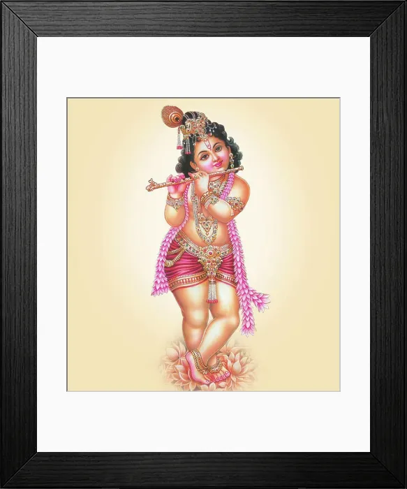Framed Print : Indian God Lord Krishna High Resolution Illustration