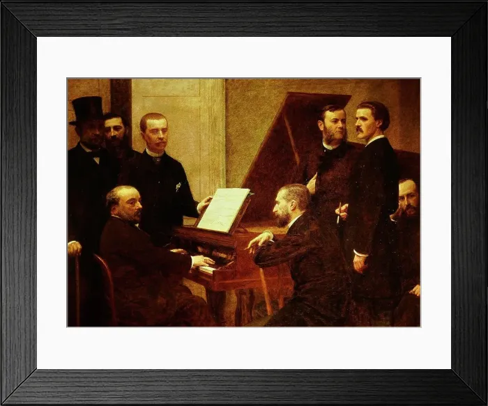 Framed Print : L-R Jullien Boisseau CHABRIER 1841-1894 Benoit Maitre Lascoux around the piano, painted 1885 Framed Print : L-R Jullien Boisseau CHABRIER 1841-1894 Benoit Maitre Lascoux around the piano, painted 1885