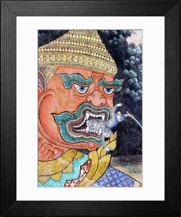 Framed Print : Royal palace complex. Murals of scenes from the Khmer (Reamker) version of the classic Indian epic Ramayana Framed Print : Royal palace complex. Murals of scenes from the Khmer (Reamker) version of the classic Indian epic Ramayana