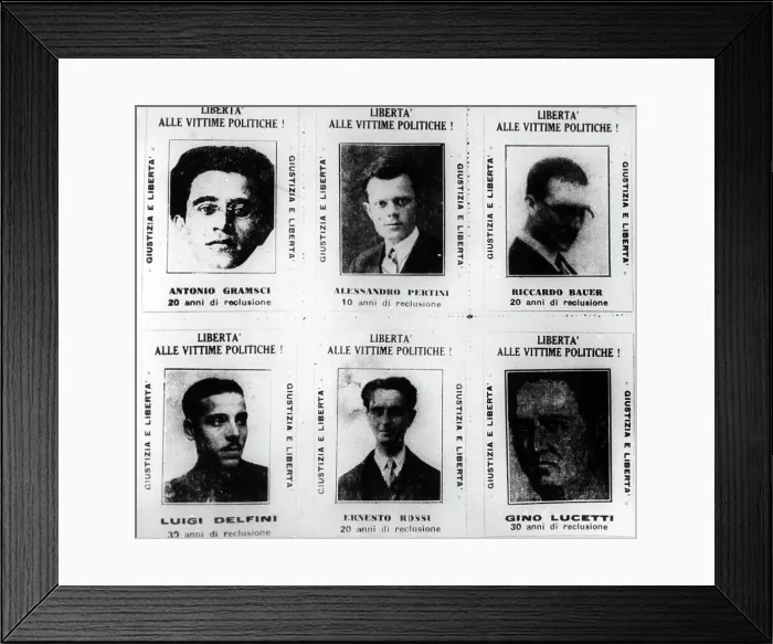 Framed Print : Antonio gramsci and sandro pertini in a manifest of the fascist police Framed Print : Antonio gramsci and sandro pertini in a manifest of the fascist police