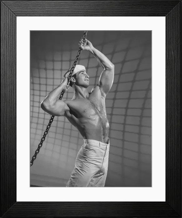 Framed Print : Allan Albert, Vintage Sailor Style: Beautiful Studio Pose in Classic Photography Framed Print : Allan Albert, Vintage Sailor Style: Beautiful Studio Pose in Classic Photography