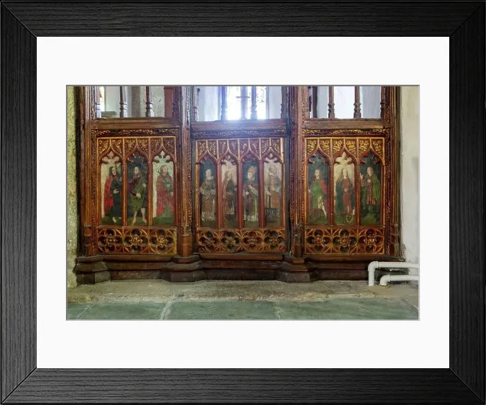 Framed Print : Rood screen inside church of Saint Mary the Virgin, Holne, Dartmoor, south Devon, England, UK Framed Print : Rood screen inside church of Saint Mary the Virgin, Holne, Dartmoor, south Devon, England, UK