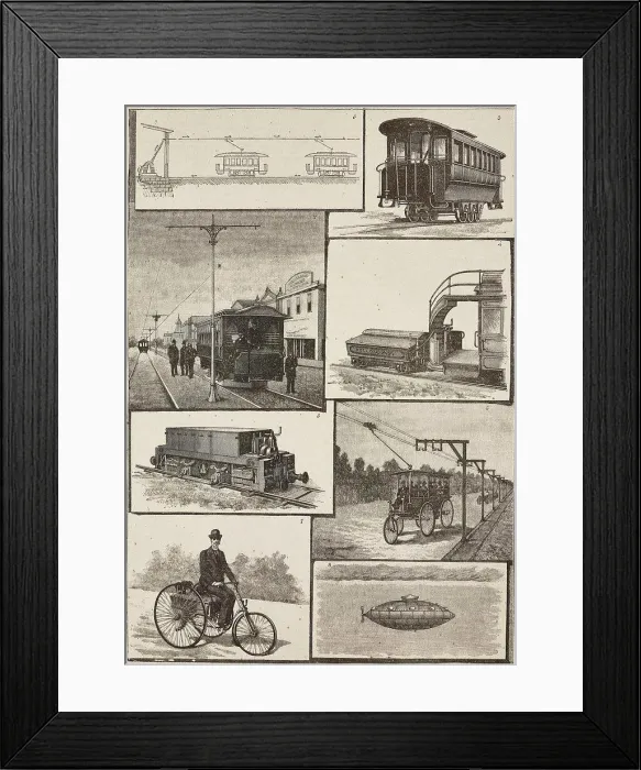 Framed Print : 1 Diagram of a Thomson-Houston electric tram system Framed Print : 1 Diagram of a Thomson-Houston electric tram system