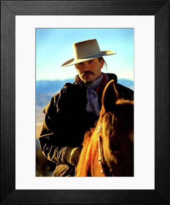 Framed Print : Mid adult man riding a horse Framed Print : Mid adult man riding a horse