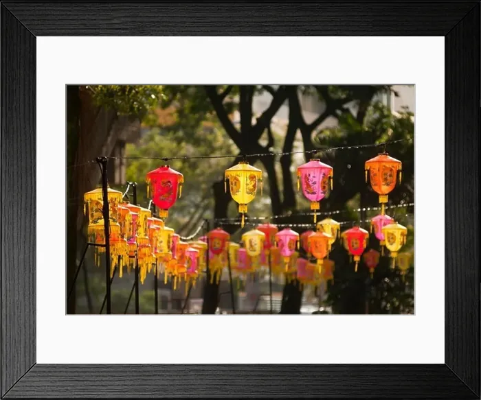 Framed Print : Lanterns in front of a Chinese restaurant, Kuala Lumpur, Malaysia, Asia