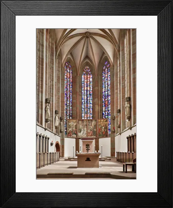 Framed Print : Germany, Bavaria, Wurzburg, Marienkapelle, Interior view with the altar and stained glass windows Framed Print : Germany, Bavaria, Wurzburg, Marienkapelle, Interior view with the altar and stained glass windows
