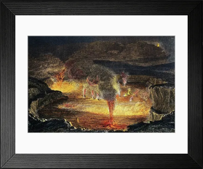 Framed Print : c.1850 Magazine Illustration, Hawaii, Big Island, Volcano of Kilauea Framed Print : c.1850 Magazine Illustration, Hawaii, Big Island, Volcano of Kilauea