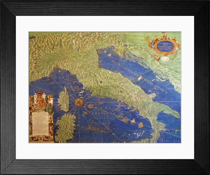 Framed Print : Map of Italy, by Ignazio Danti, Gallery of Maps, Vatican Museums, Rome, Italy