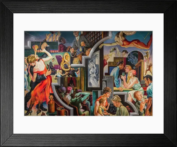 Framed Print : City Activities with Dance Hall Framed Print : City Activities with Dance Hall