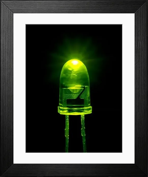 Framed Print : Green Light-Emitting Diode Framed Print : Green Light-Emitting Diode