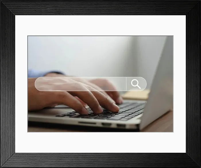 Framed Print : Computer technology, searching for information in the internet Framed Print : Computer technology, searching for information in the internet