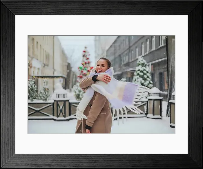 Framed Print : Closeup photo of beautiful brunette female with sharp look Framed Print : Closeup photo of beautiful brunette female with sharp look