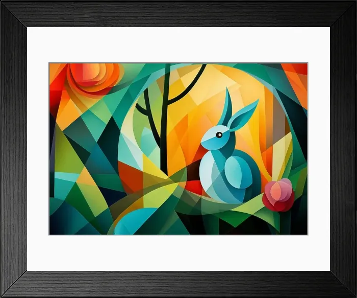 Framed Print : Easter background, Cubism