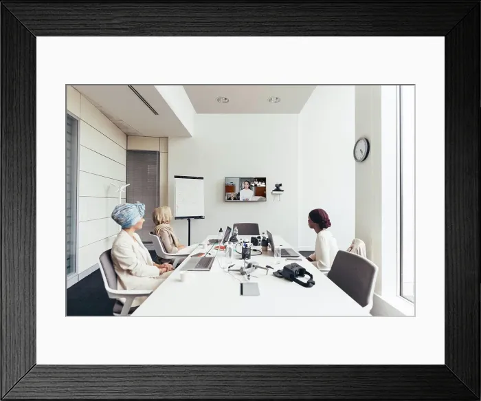 Framed Print : Businesswomen on video call Framed Print : Businesswomen on video call