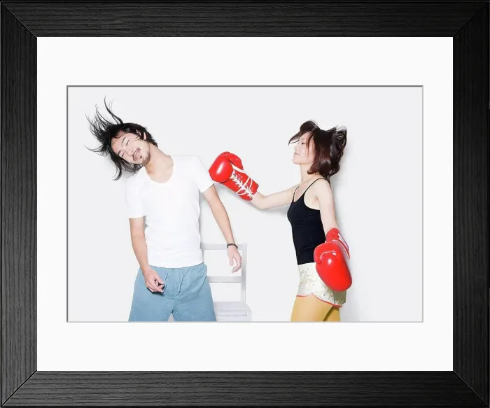 Framed Print : Couple boxing Framed Print : Couple boxing