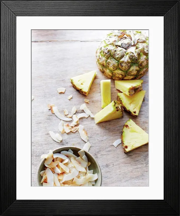 Framed Print : Pineapple, coconut slices Framed Print : Pineapple, coconut slices