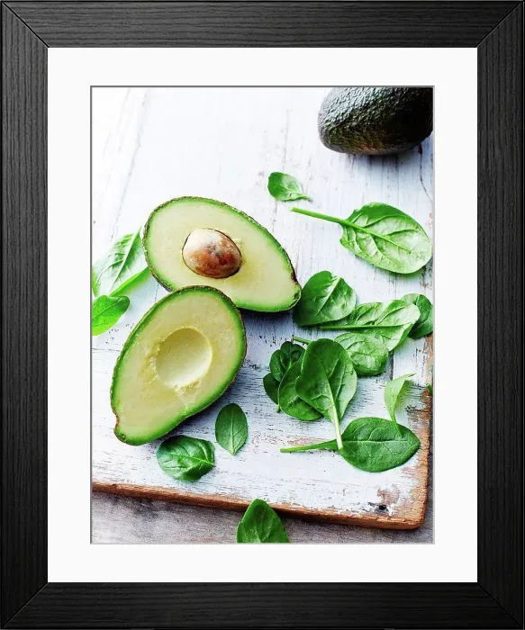 Framed Print : Avocado, baby spinach Framed Print : Avocado, baby spinach