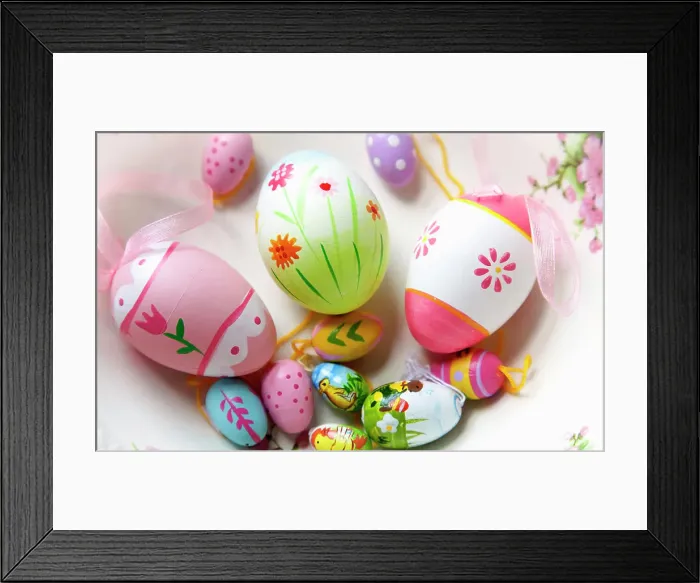 Framed Print : Festivals, Religious, Easter, Painted eggs in bowl Framed Print : Festivals, Religious, Easter, Painted eggs in bowl