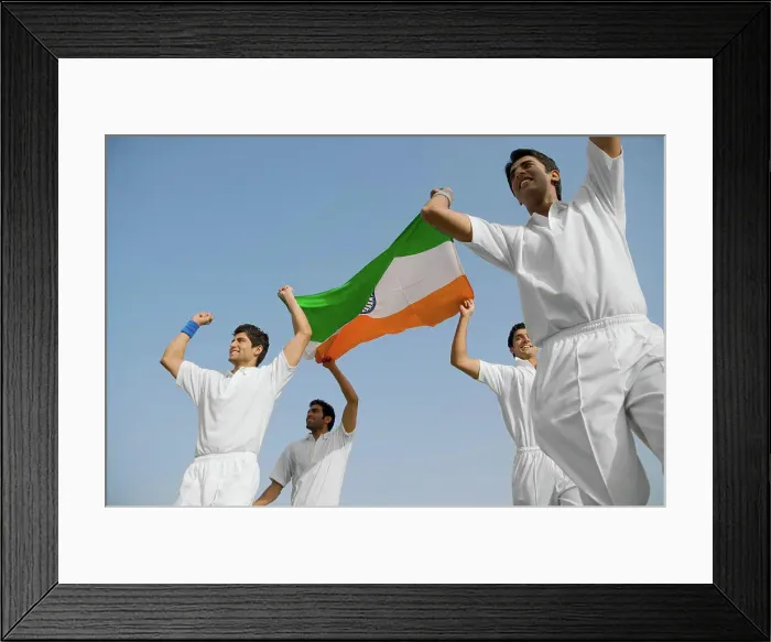Framed Print : Players holding the national flag Framed Print : Players holding the national flag