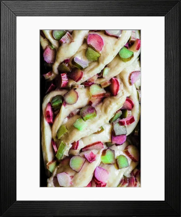 Framed Print : Rhubarb brioche twisted raw dough macro Framed Print : Rhubarb brioche twisted raw dough macro