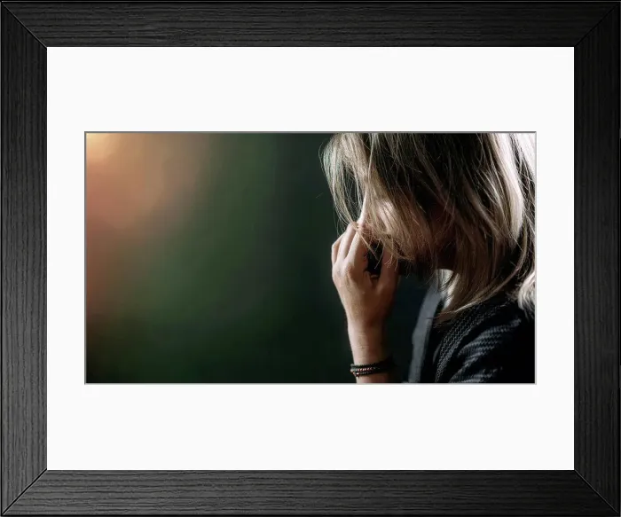 Framed Print : Anxious woman