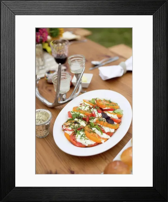 Framed Print : Prepared salad dish on dinner table Framed Print : Prepared salad dish on dinner table