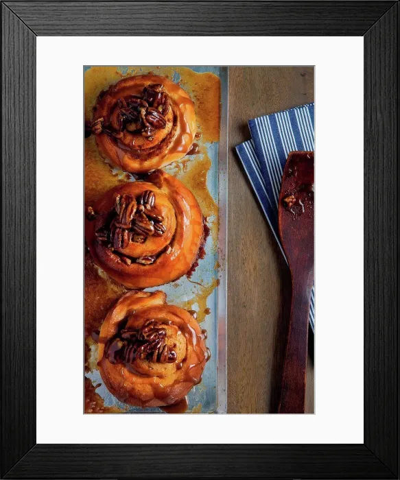 Framed Print : Sticky buns on cooking tray Framed Print : Sticky buns on cooking tray