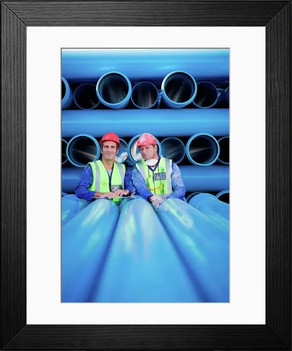 Framed Print : Workers talking in factory Framed Print : Workers talking in factory